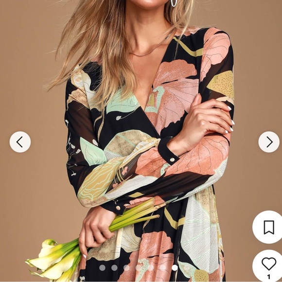 Lulus Dresses & Skirts - Lulu's Black Floral Maxi Dress